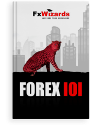 book cover showing tiger with black dots, sitting in front of skyscrapers and staring at you. FxWizards logo on top and Chart Construction at the bottom in black background.